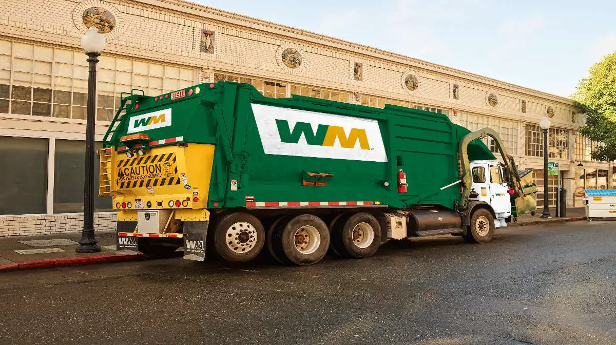 A Waste Management disposal truck. 